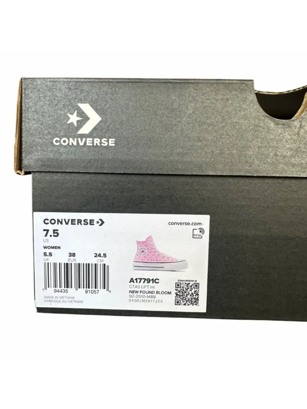 ⭐Converse CTAS Lift Hi Embroidered Stars 7.5 Women's Shoes Sneakers Pink A17791C - Picture 8 of 11